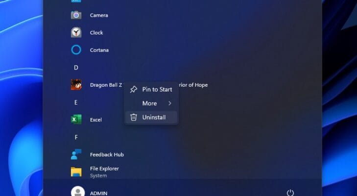 Chọn "Uninstall" từ menu ngữ cảnh xuất hiện.