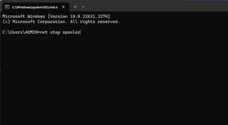 Hướng dẫn Xóa Lệnh In Trên Máy Tính (Windows & macOS) 13 nhập lệnh "net stop spooler"