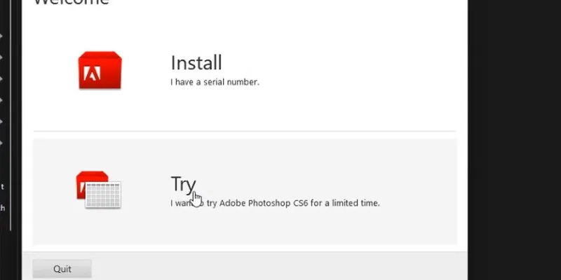 Tải Photoshop CS6: Hướng dẫn Tải và Cài đặt Chi Tiết 13 Chọn tiếp Try nè