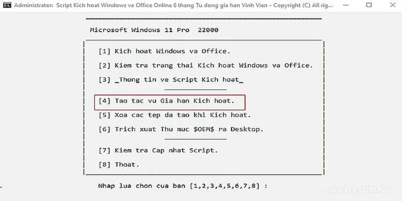 Cách Active Win 11 | Win 10 & office nhanh chóng và an toàn 29 gia hạn kích hoạt tự động bằng cách nhấn phím 4