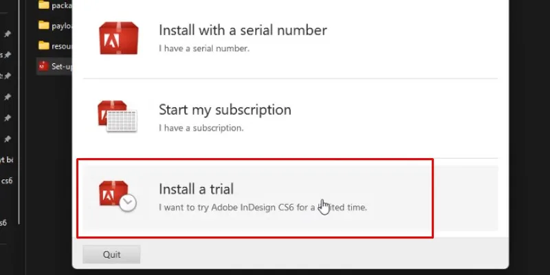 Adobe InDesign CS6: Hướng dẫn tải, cài đặt và mẹo sử dụng 13 Chọn Install a trial