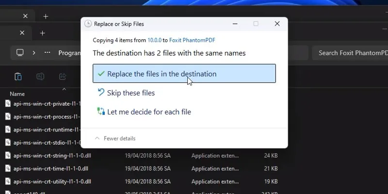 chọn replace the.... như hình
