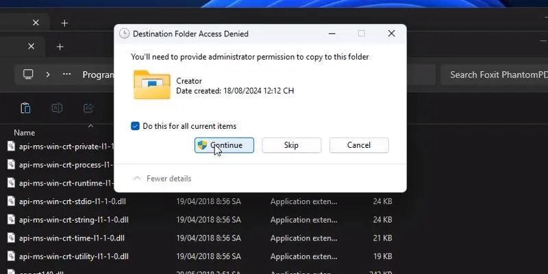 Bấm Continue hoàn thành quá trình cài đặt Foxit PhantomPDF