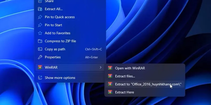 Giải nén phần mềm office 2016