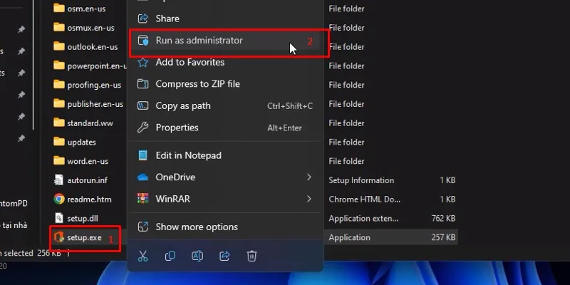 chuột phải chọn run admin as....
