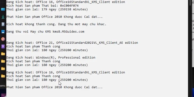 hoàn thành kích hoạt dùng thử