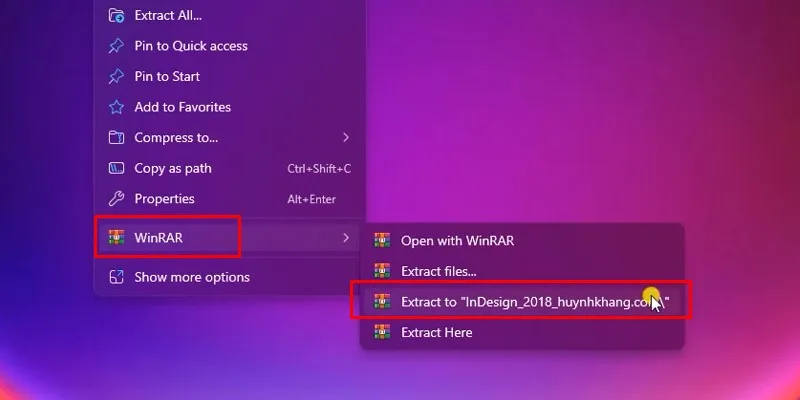 Giải nén phần mềm InDesign 2018