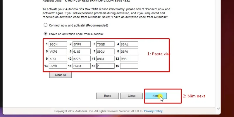 3Ds Max 2018 Hướng dẫn cài đặt miễn phí 30 Dán đoạn code ở bước 17 vào và bấm Next