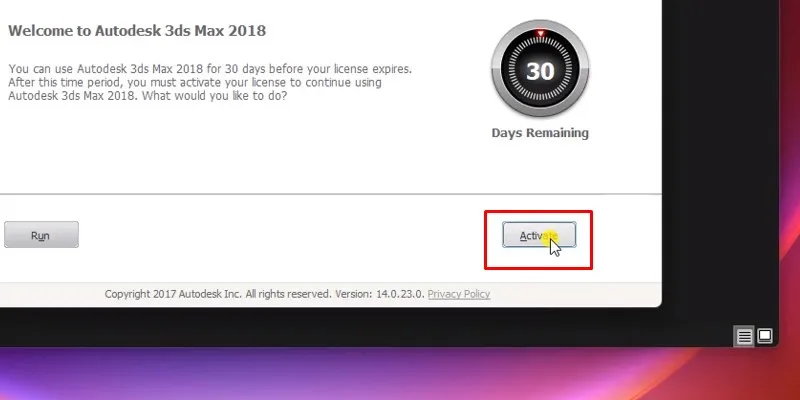 3Ds Max 2018 Hướng dẫn cài đặt miễn phí 18 Nhấn vào Activate