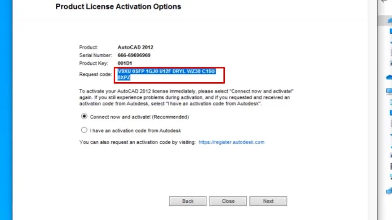 Copy Request Code như hình