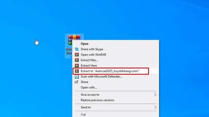 Giải nén phần mềm Autocad 2025