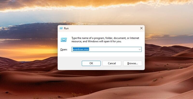 Kiểm Tra RAM: Dễ Dàng Với Windows Memory Diagnostic 11 Hộp thoại Run với lệnh eventvwr.msc
