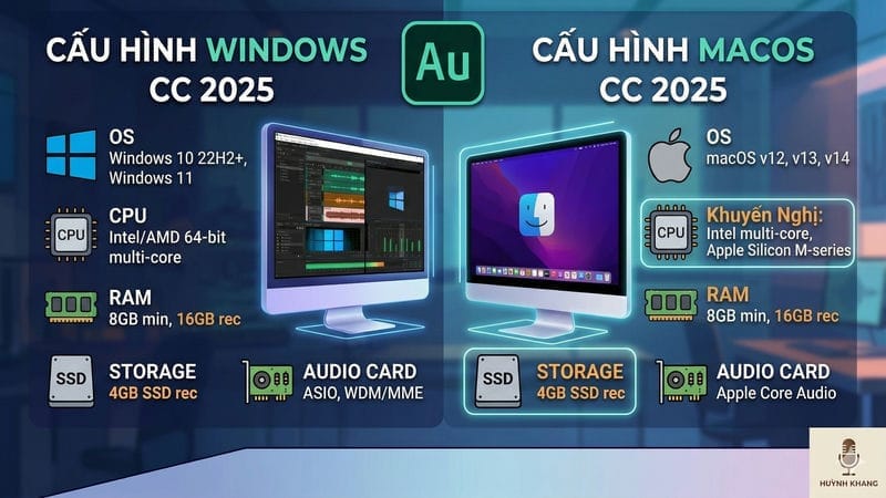 Yêu Cầu Cấu Hình Adobe Audition CC 2025