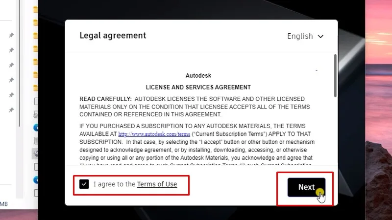 Tích như hình và bấm Next
