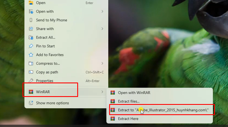 Giải nén phần mềm Adobe illustrator 2015