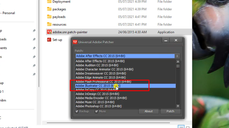 Chọn Adobe Illustrator CC 2015 (64-Bit)
