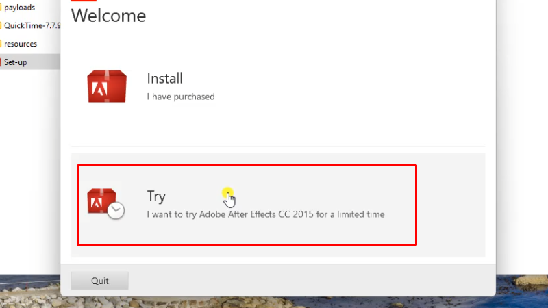 Tải Adobe After Effects 2015 - Hướng dẫn chi tiết 4 Bấm vào TRY