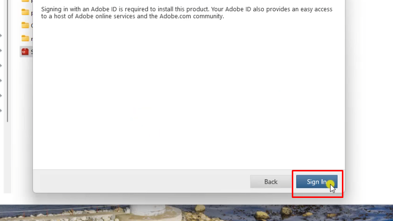 Tải Adobe After Effects 2015 - Hướng dẫn chi tiết 5 Bấm vào Sign In