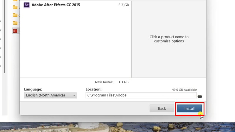Tải Adobe After Effects 2015 - Hướng dẫn chi tiết 8 Bấm Install