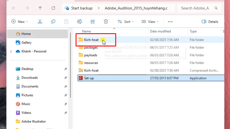 Adobe Audition 2015: Hướng dẫn cài đặt chi tiết 19 Vào thư mục kich-hoat