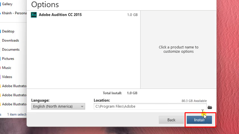 Adobe Audition 2015: Hướng dẫn cài đặt chi tiết 17 Bấm vào Install