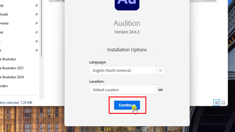 Adobe Audition 2024: Toàn Diện Từ Giới Thiệu Đến Cài Đặt 13 Bấm Continue