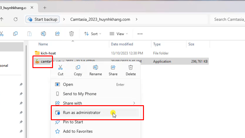 Camtasia 2023: Cách cài đặt miễn phí 11 Chạy file cài đặt bằng quyền Admin