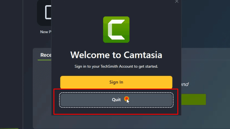 Camtasia 2024: Hướng dẫn chi tiết cài 17 Bấm Quit