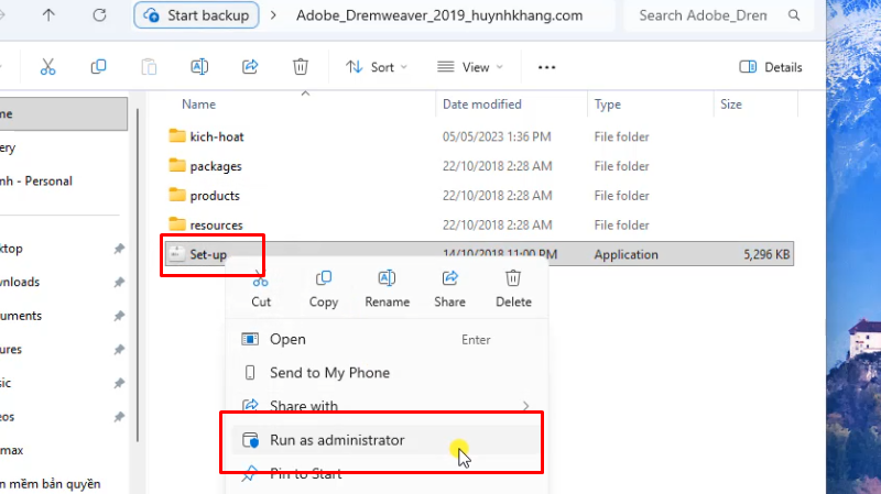 Dreamweaver 2019: Hướng Dẫn Đơn Giản Chi Tiết 11 Chạy file Set-up bằng quyền Admin