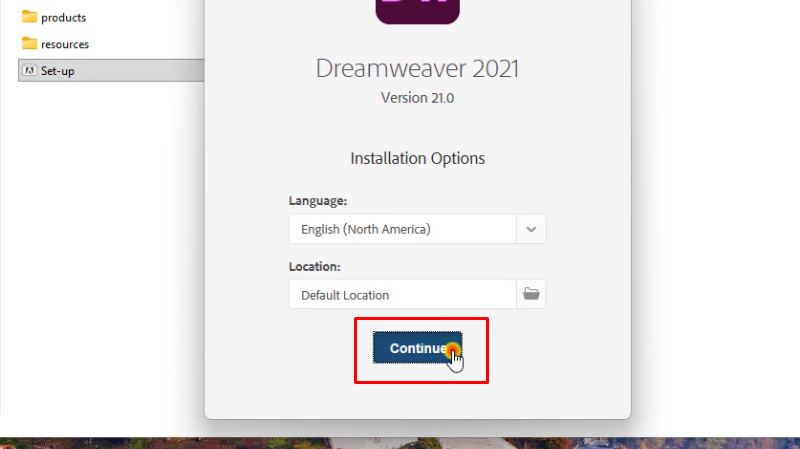 Dreamweaver 2021: Hướng Dẫn Cài Đặt Chi Tiết 11 Bấm Continue chờ cài đặt và hoàn thành