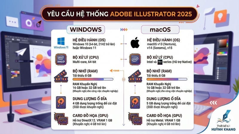 Yêu Cầu Hệ Thống cho Adobe Illustrator 2025