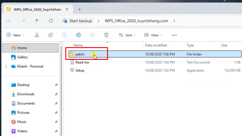WPS Office 2020: Hướng Dẫn Cài Đặt Chi Tiết 17 Vào thư mục patch