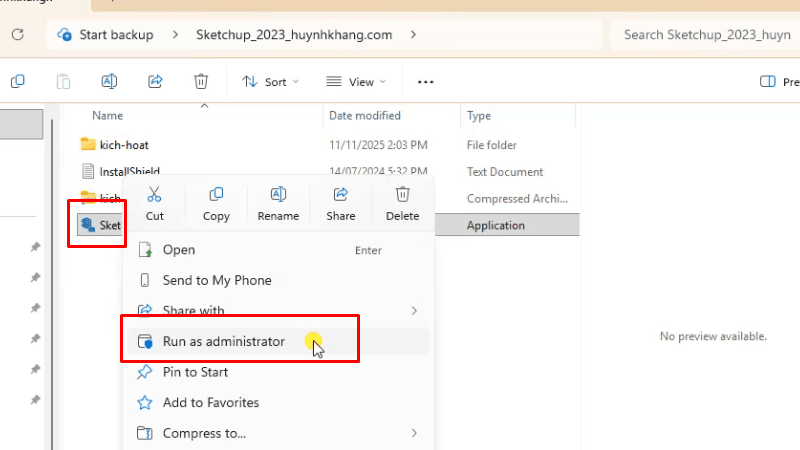 SketchUp 2023: Tính Năng Mới & Hướng Dẫn Chi Tiết 12 Chạy file cài đặt bằng quyền Admin