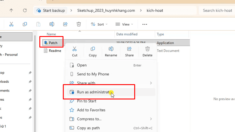 SketchUp 2023: Tính Năng Mới & Hướng Dẫn Chi Tiết 16 Chạy file Patch bằng quyền Admin