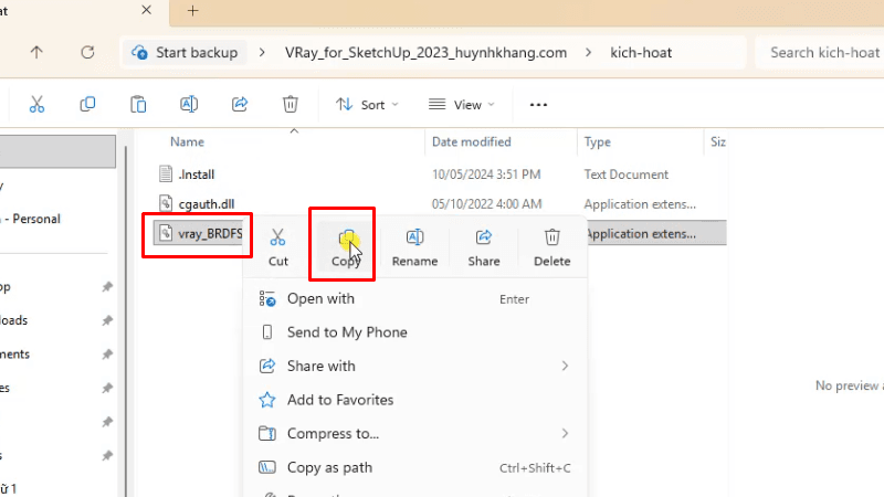 Cài Đặt Vray for Sketchup 2023 Mới Nhất: Hướng Dẫn Chi Tiết 23 Copy file như hình