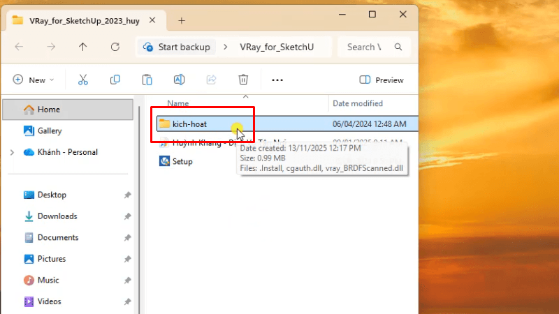 Cài Đặt Vray for Sketchup 2023 Mới Nhất: Hướng Dẫn Chi Tiết 18 Vào thư mục kich-hoat