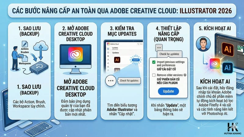 Các bước nâng cấp an toàn qua Adobe Creative Cloud