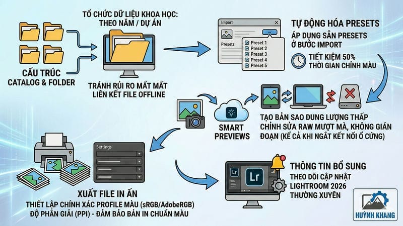 Tính Năng Adobe Lightroom 2026: Đột Phá AI Chỉnh Ảnh 14 Hướng dẫn tối ưu hóa quy trình làm việc (Workflow)
