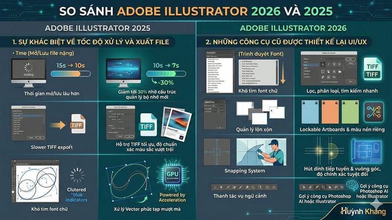 So sánh Adobe Illustrator 2026 với phiên bản 2025