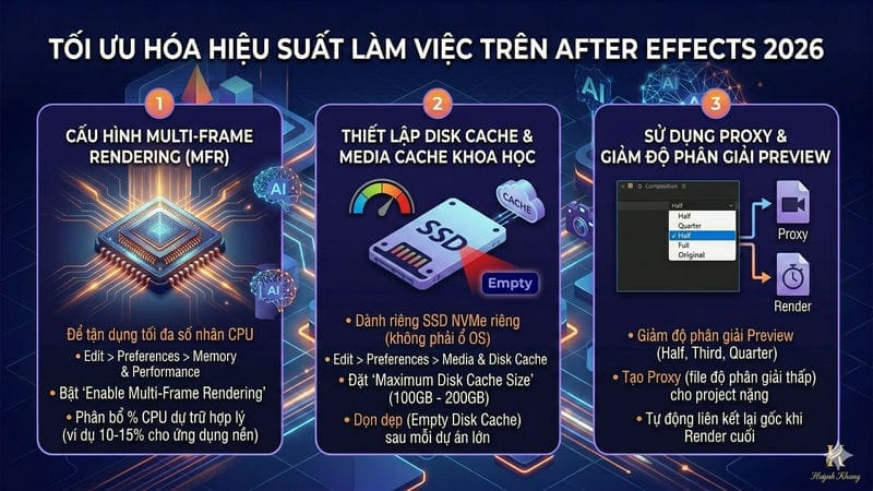 Khám Phá Tính Năng After Effects 2026 Đột Phá 17 Tối ưu hóa hiệu suất làm việc trên phiên bản mới