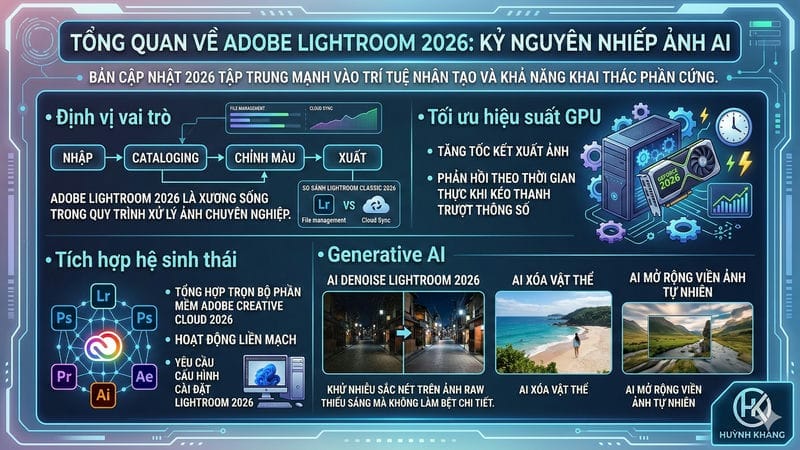Tính Năng Adobe Lightroom 2026: Đột Phá AI Chỉnh Ảnh 10 Tổng quan về Adobe Lightroom 2026: Kỷ nguyên nhiếp ảnh AI