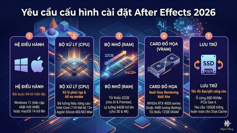 Khám Phá Tính Năng After Effects 2026 Đột Phá 15 Yêu cầu cấu hình cài đặt After Effects 2026