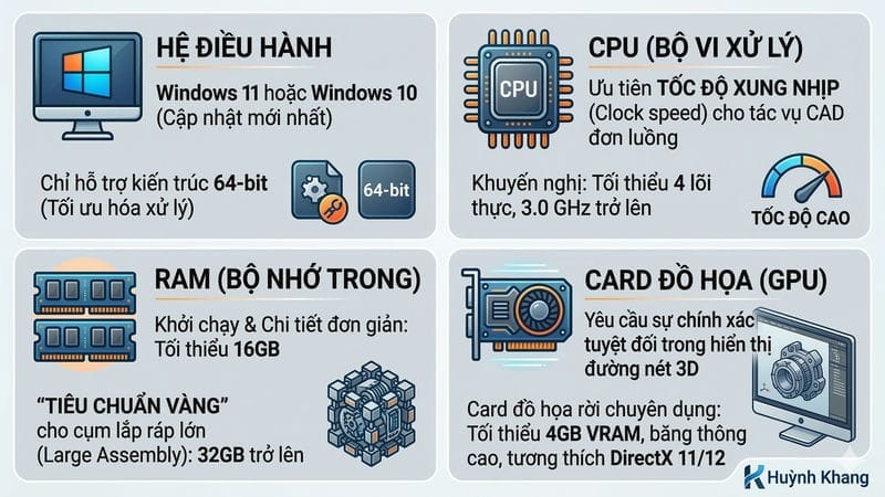 Yêu cầu cấu hình cài đặt Inventor 2025