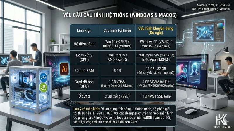 Yêu cầu cấu hình hệ thống (Windows & macOS)