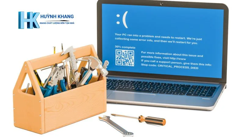 Man hinh may tinh bi xanh Nguyen nhan cach sua