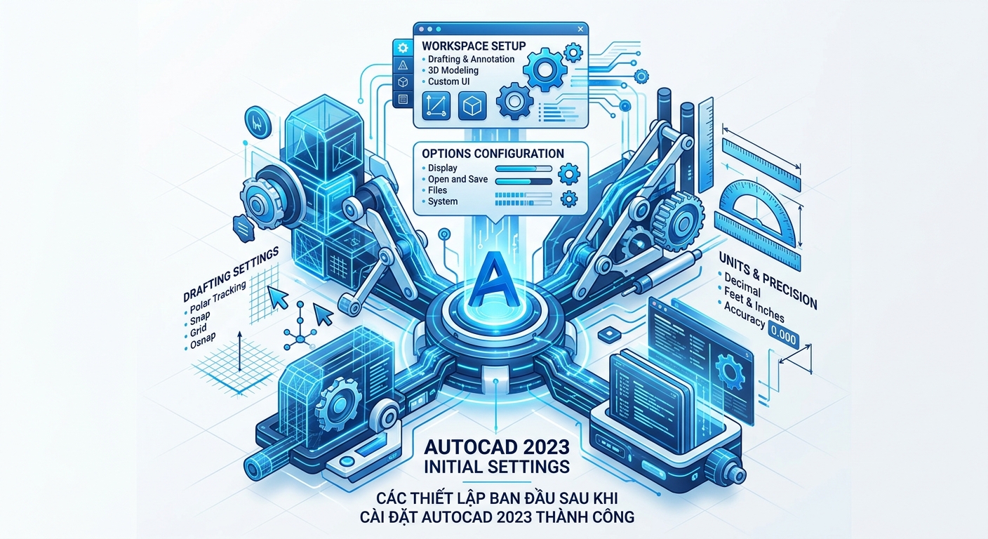 Các thiết lập ban đầu sau khi cài đặt AutoCAD 2023 thành công