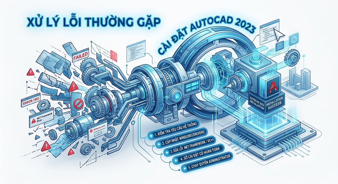 Xử lý lỗi thường gặp khi cài đặt AutoCAD 2023