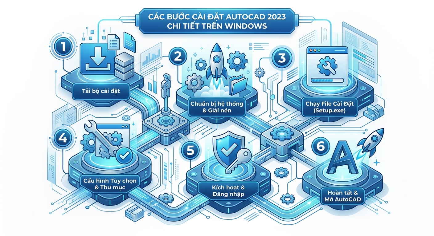 Các bước cài đặt AutoCAD 2023 chi tiết trên Windows
