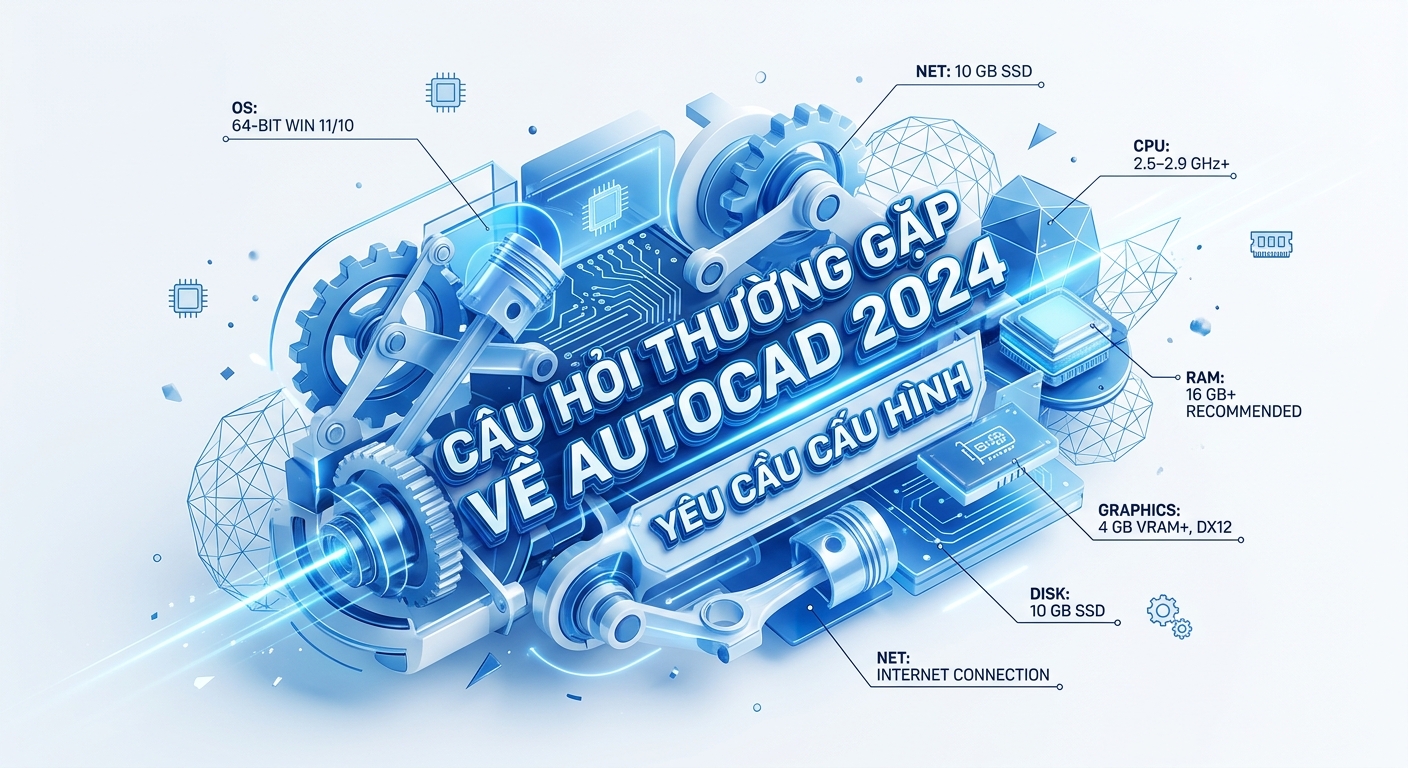 Câu hỏi thường gặp về autocad 2024 yêu cầu cấu