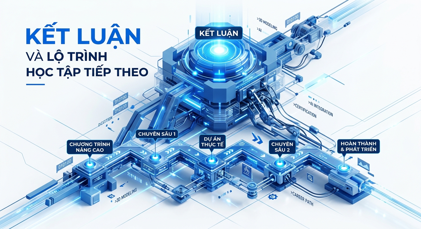 Hướng Dẫn Inventor 2024 Cơ: bản: Bắt đầu thiết kế 3D hiệu quả 16 Kết luận và lộ trình học tập tiếp theo